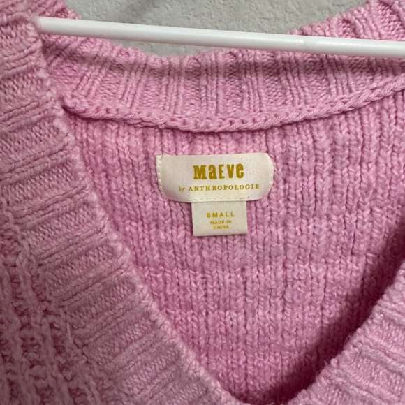 Pink V-Neck Anthropologie Sweater - Picture 2 of 3